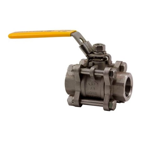 Merit Brass Co 2-1/2 In. T316 Stainless Steel Full Port Ball Valve - 3 Piece - 1000 PSI KV310FP-40